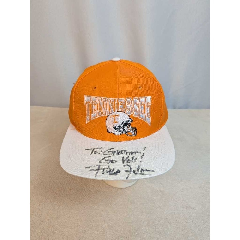 Tennessee Vols Orange White Snapback Hat Signed Philip Fulmer Football Autograph